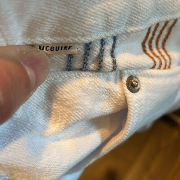 McGuire Damn Fine Baja High Rise White Jean Shorts with Embroidery - Picture 12 of 12